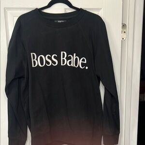 Brunette The Label Black 'Boss Babe' Sweatshirt